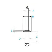 Dome/Large Flange Blind Rivet